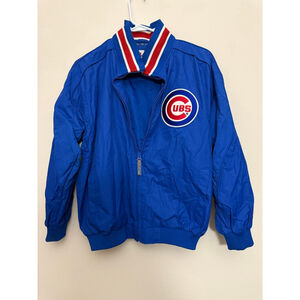 Men's Majestic Blue Chicago Cubs Bomber Jacket L